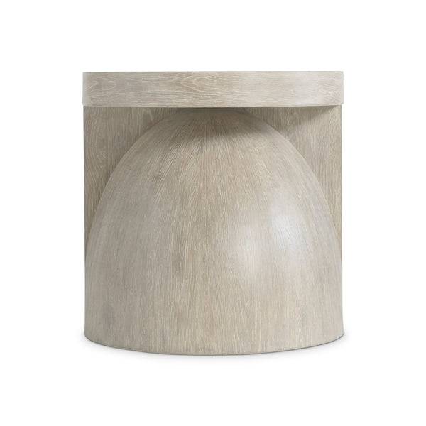 Bernhardt Bernhardt Sculptural Moda Side Table With Oak Aurum Top, Woodgrain Resin Base, Compact Modern Accent 547127