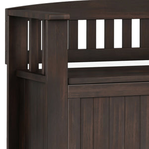 English Elm Acadian Handcrafted Entryway Storage Bench with Lift-Top Seating, Solid Wood, Transitional Design Dark Brown B136P158298