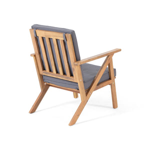 English Elm Panama Acacia Wood 4 Piece Outdoor Chat Set with Weather Resistant Cushions 59411.00