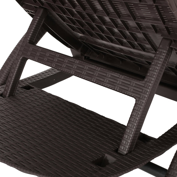 English Elm Christopher Knight Home® - MIKAEL Chaise Lounge Dark Brown Polypropylene 3D Wicker Weather-Resistant Handcrafted Outdoor Seating 68020.00DBRN