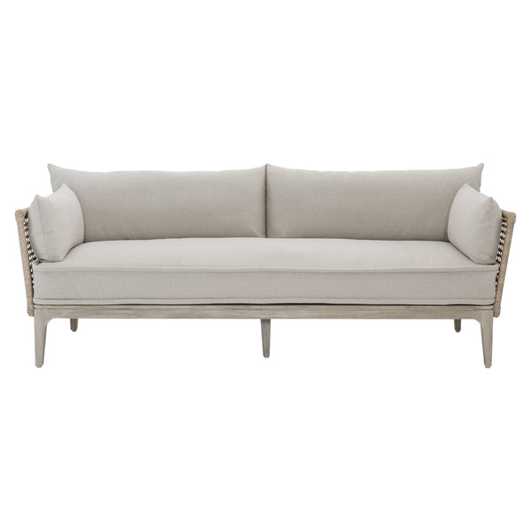 Bernhardt Bernhardt Catalonia Outdoor Sofa — Sun‑Washed Teak & Twisted Abaca Wicker, Performance Fabric, Customizable Comfort - Made to Order O1507A