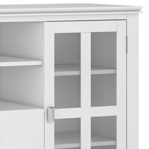 English Elm Artisan Tall Tv Media Stand - Handcrafted White Wood With Modern Design & Ample Storage Solutions B136P158412