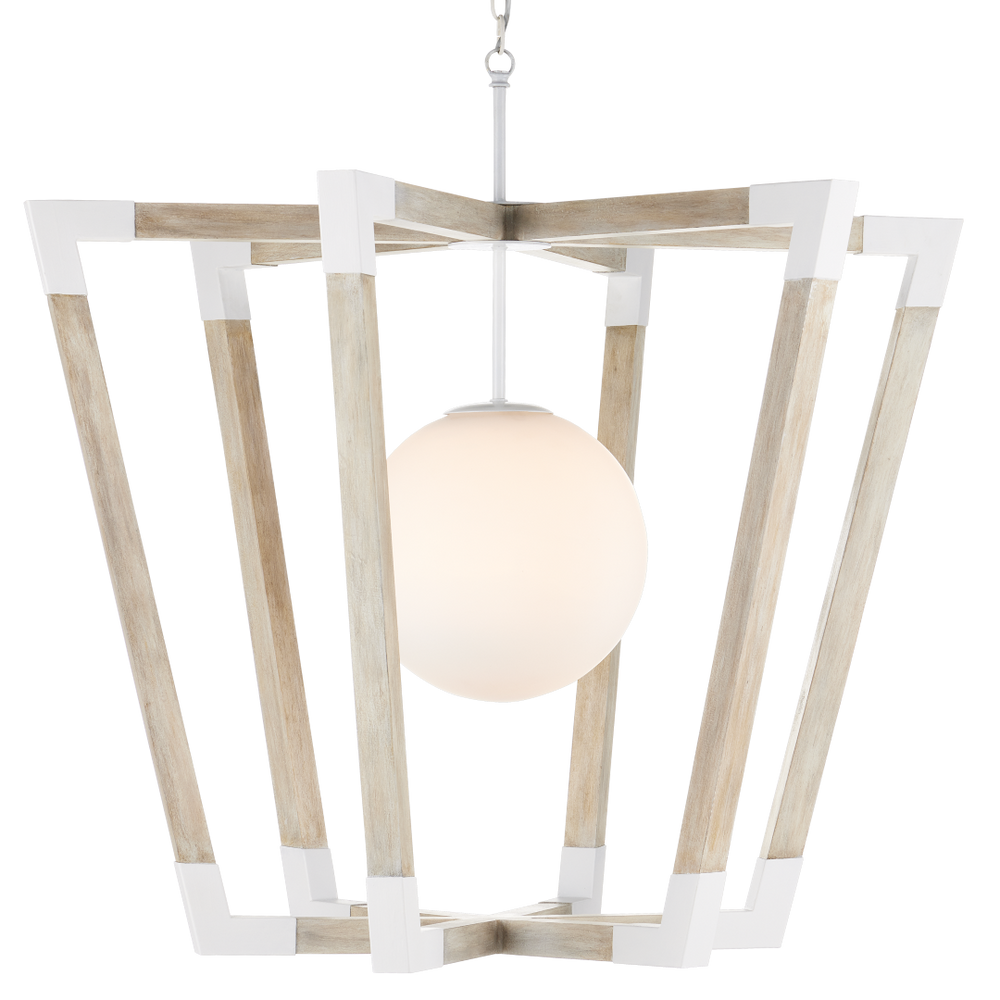 Bastian Sandstone Globe Pendant Light - Modern Arts & Crafts Design with Wrought Iron Accents