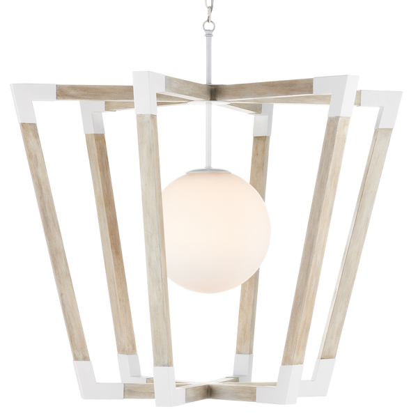 Bastian Sandstone Globe Pendant Light - Modern Arts & Crafts Design with Wrought Iron Accents