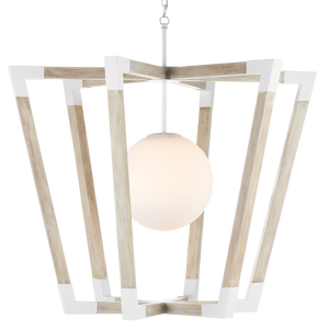 Bastian Sandstone Globe Pendant Light - Modern Arts & Crafts Design with Wrought Iron Accents