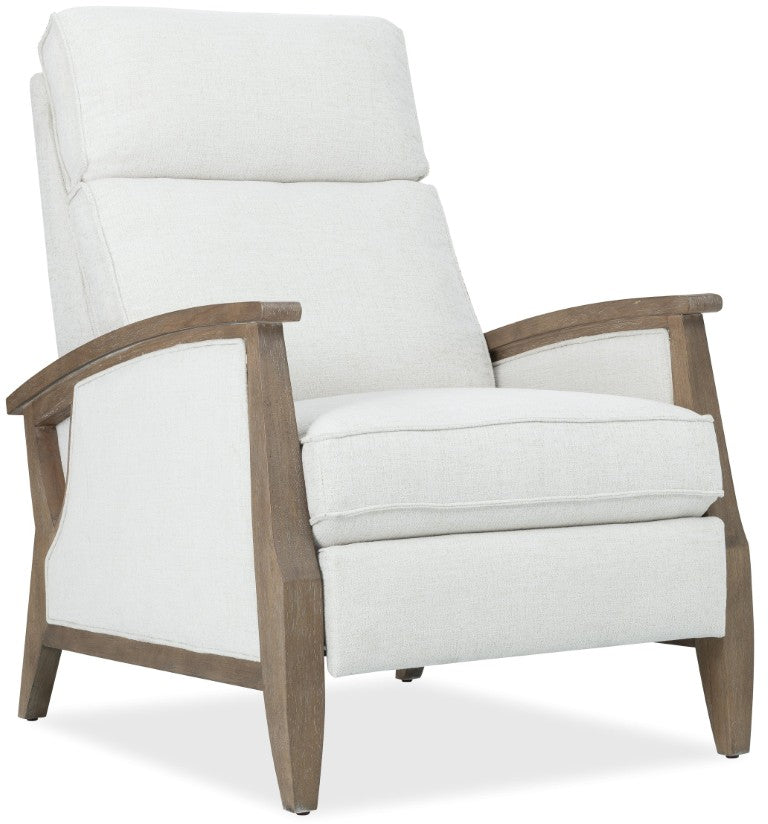 Hooker Furniture Ward Favara Ivory Power Recliner With Usb, Light Wood Frame, Bustle Back, Stain-Resistant Fabric RC848-PH-403