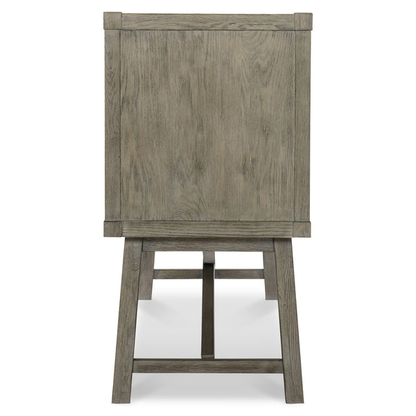Bernhardt Bernhardt Weathered Pewter Albion Sideboard With X-Stretcher Base, 3 Drawers & Adjustable Shelves 311130