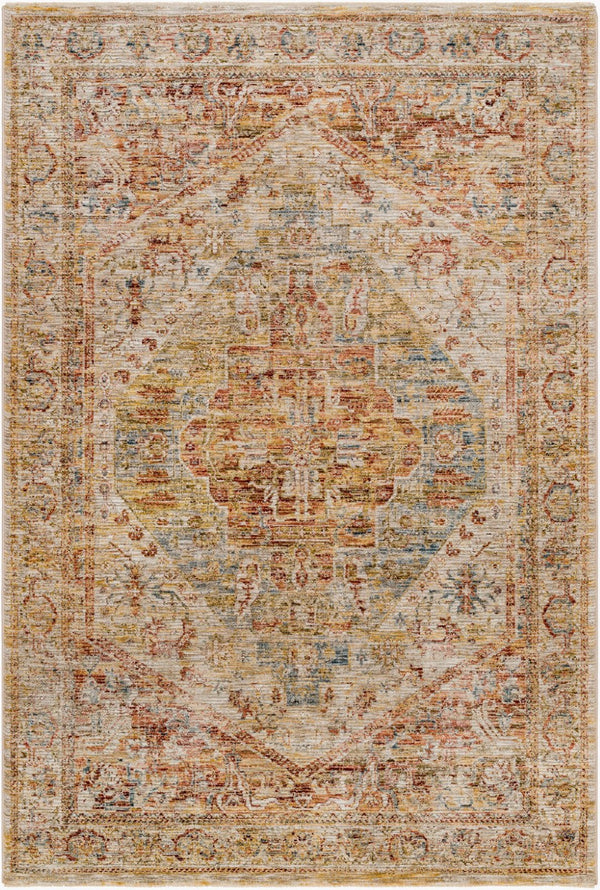 Livabliss Naila Traditional Fringe Area Rug Turkey Woven Polyester Pile Living Room Anchor Tan, Sage 12' x 15' IAL2300-1215