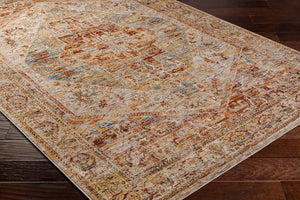 Livabliss Naila Traditional Fringe Area Rug Turkey Woven Polyester Pile Living Room Anchor Tan, Sage 2'7" x 7'3" IAL2300-2773