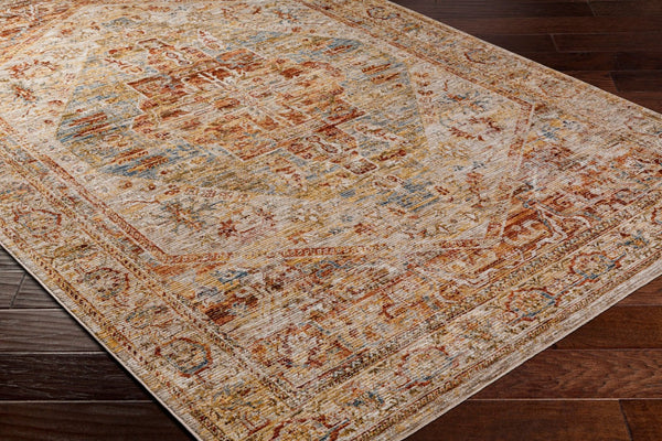 Livabliss Naila Traditional Fringe Area Rug Turkey Woven Polyester Pile Living Room Anchor Tan, Sage 2'7" x 7'3" IAL2300-2773