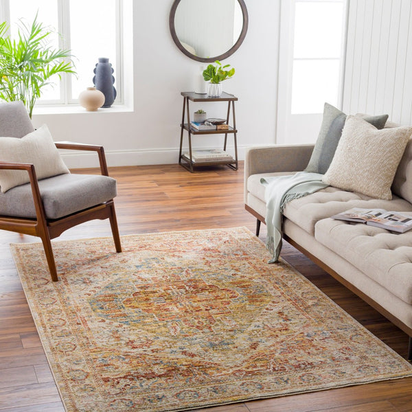 Livabliss Naila Traditional Fringe Area Rug Turkey Woven Polyester Pile Living Room Anchor Tan, Sage 12' x 15' IAL2300-1215