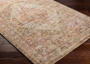 Livabliss Naila Traditional Turkish Woven Polyester Area Rug with Fringe for Formal Living Rooms Tan, Sage 10' x 13'11" IAL2301-1014