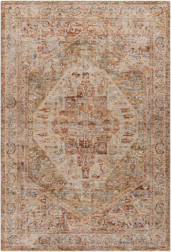 Naila IAL-2301 6'7" x 9'6" Machine Woven Rug IAL2301-6796  Tan, Sage, Mustard, Light Sage, Olive, Rust Surya