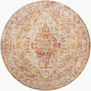 Livabliss Naila Traditional Turkish Woven Polyester Area Rug with Fringe for Formal Living Rooms Tan, Sage 5'3" x 5'3" IAL2301-53RD