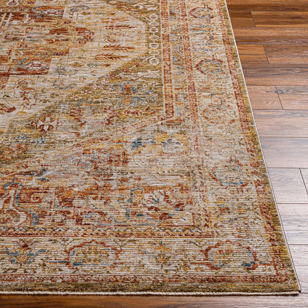 Livabliss Naila Traditional Turkish Woven Polyester Area Rug with Fringe for Formal Living Rooms Tan, Sage 10' x 13'11" IAL2301-1014