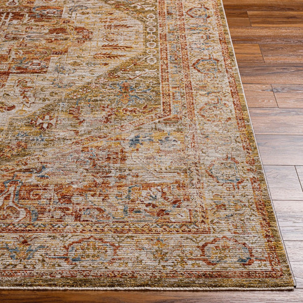 Livabliss Naila Traditional Turkish Woven Polyester Area Rug with Fringe for Formal Living Rooms Tan, Sage 10' x 13'11" IAL2301-1014