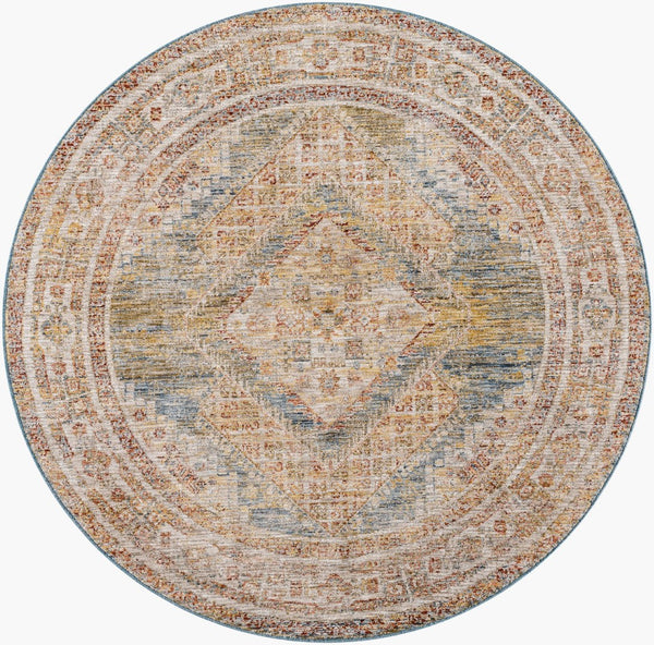 Livabliss Naila Traditional Turkish Machine Woven Polyester Rug with Fringe for Large Rooms Tan, Sage 5'3" x 5'3" IAL2302-53RD