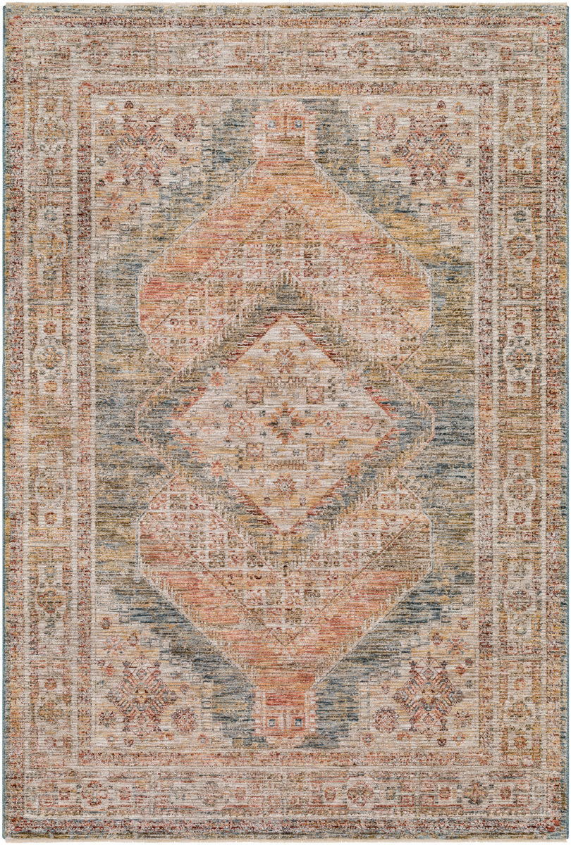 Naila IAL-2302 9' x 12'2" Machine Woven Rug IAL2302-9122  Tan, Sage, Light Sage, Mustard, Dark Blue, Olive Surya