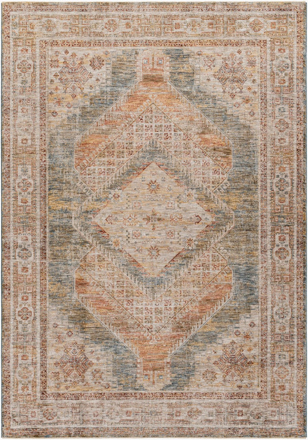 Livabliss Naila Traditional Turkish Machine Woven Polyester Rug with Fringe for Large Rooms Tan, Sage 6'7" x 9'6" IAL2302-6796