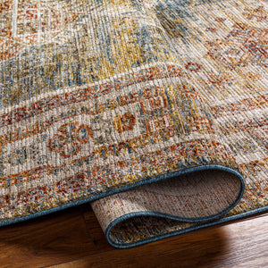 Naila IAL-2302 9' x 12'2" Machine Woven Rug IAL2302-9122  Tan, Sage, Light Sage, Mustard, Dark Blue, Olive Surya