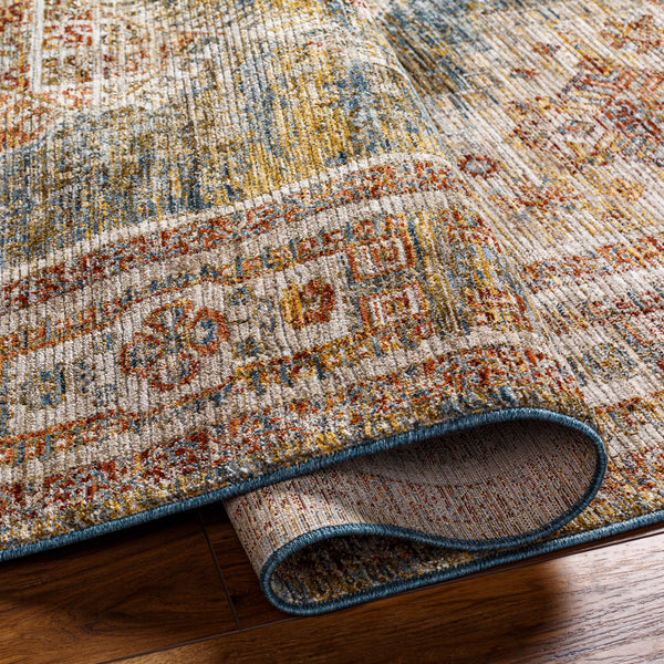 Naila IAL-2302 9' x 12'2" Machine Woven Rug IAL2302-9122  Tan, Sage, Light Sage, Mustard, Dark Blue, Olive Surya