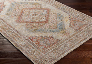 Livabliss Naila Traditional Fringe Area Rug Machine Woven Polyester for Formal Living Rooms Light Sage, Tan 7'10" x 7'10" IAL2303-710RD
