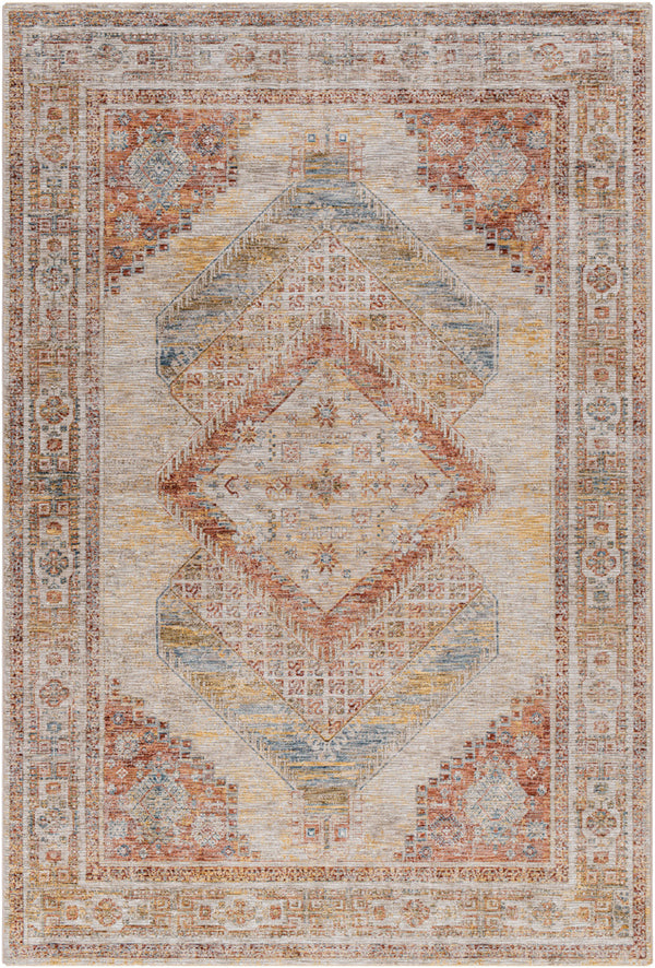 Naila IAL-2303 9'6" x 6'7" Machine Woven Rug IAL2303-6796  Light Sage, Tan, Sage, Mustard, Dark Blue, Rust Surya