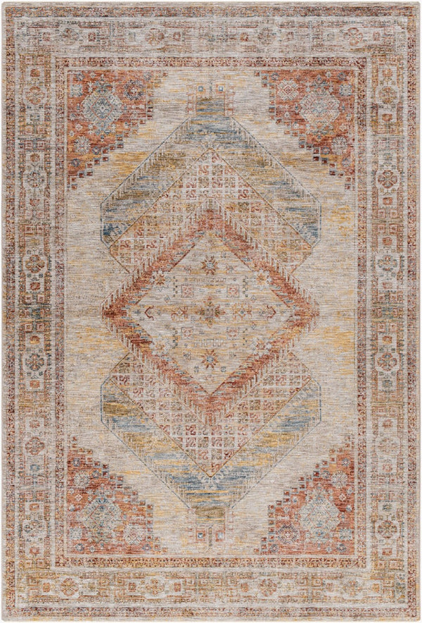 Livabliss Naila Traditional Fringe Area Rug Machine Woven Polyester for Formal Living Rooms Light Sage, Tan 6'7" x 9'6" IAL2303-6796