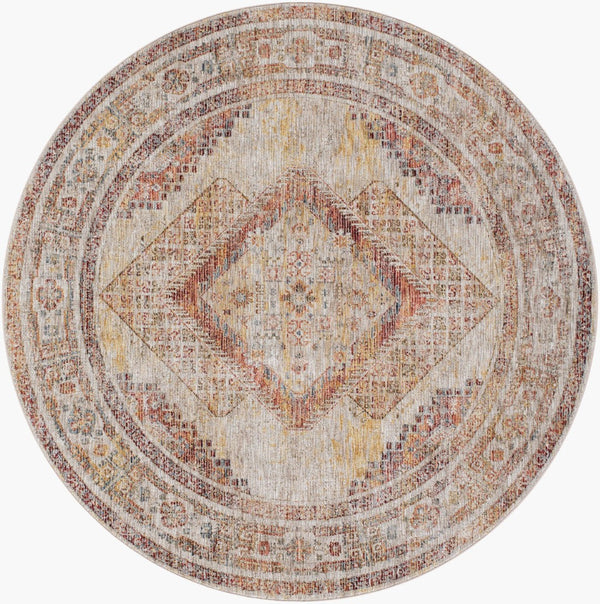 Livabliss Naila Traditional Fringe Area Rug Machine Woven Polyester for Formal Living Rooms Light Sage, Tan 7'10" x 7'10" IAL2303-710RD
