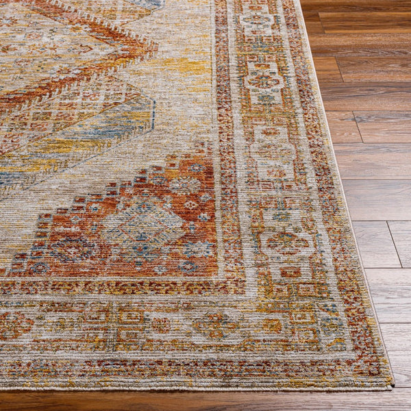 Livabliss Naila Traditional Fringe Area Rug Machine Woven Polyester for Formal Living Rooms Light Sage, Tan 7'10" x 7'10" IAL2303-710RD