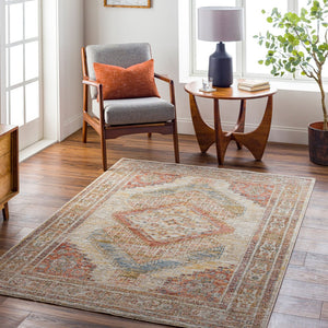 Livabliss Naila Traditional Fringe Area Rug Machine Woven Polyester for Formal Living Rooms Light Sage, Tan 7'10" x 7'10" IAL2303-710RD