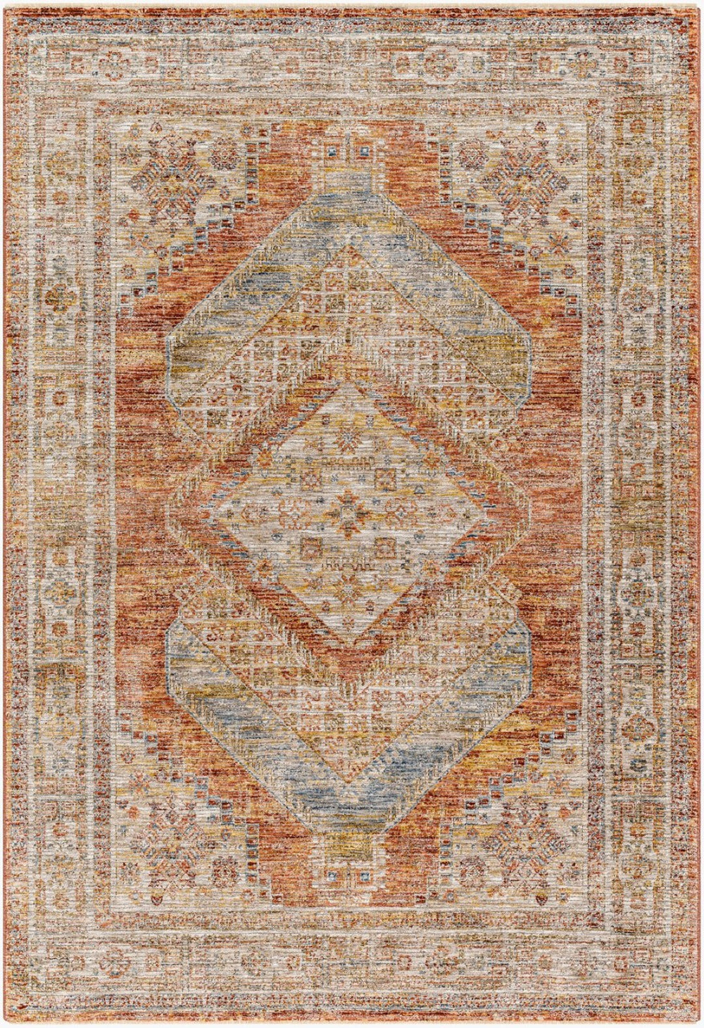 Livabliss Naila Traditional Fringe Area Rug Turkey Woven Polyester for Formal Living Dining Rooms Tan, Sage 9' x 12'2" IAL2304-9122