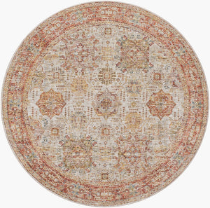 Livabliss Naila Traditional Fringe Area Rug Turkey Woven Polyester for Living Room Bedroom Light Sage, Sag 7'10" x 7'10" IAL2305-710RD
