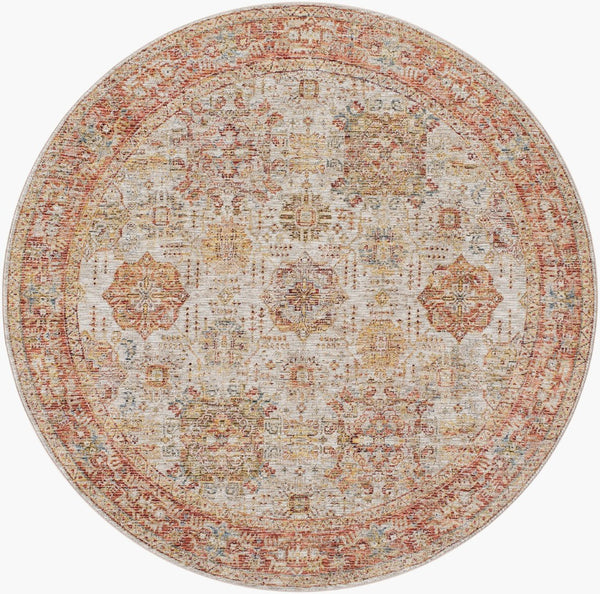 Livabliss Naila Traditional Fringe Area Rug Turkey Woven Polyester for Living Room Bedroom Light Sage, Sag 7'10" x 7'10" IAL2305-710RD