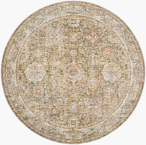 Livabliss Naila Traditional Fringe Area Rug Polyester Machine Woven for Living Room Bedroom Sage, Light Sag 6'7" x 6'7" IAL2306-67RD