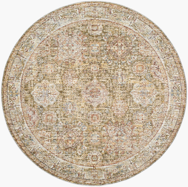 Livabliss Naila Traditional Fringe Area Rug Polyester Machine Woven for Living Room Bedroom Sage, Light Sag 6'7" x 6'7" IAL2306-67RD