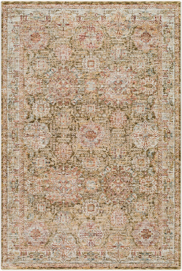 Livabliss Naila Traditional Fringe Area Rug Polyester Machine Woven for Living Room Bedroom Sage, Light Sag 5' x 7'5" IAL2306-575