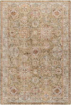 Livabliss Naila Traditional Fringe Area Rug Polyester Machine Woven for Living Room Bedroom Sage, Light Sag 6'7" x 9'6" IAL2306-6796