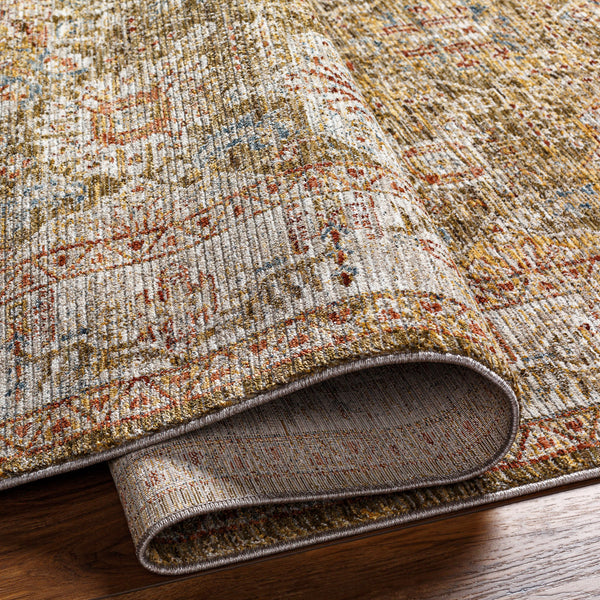 Naila IAL-2306 9' x 12'2" Machine Woven Rug IAL2306-9122  Sage, Light Sage, Olive, Mustard, Tan, Rust Surya