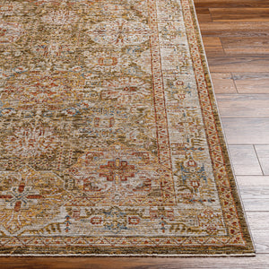 Naila IAL-2306 9' x 12'2" Machine Woven Rug IAL2306-9122  Sage, Light Sage, Olive, Mustard, Tan, Rust Surya