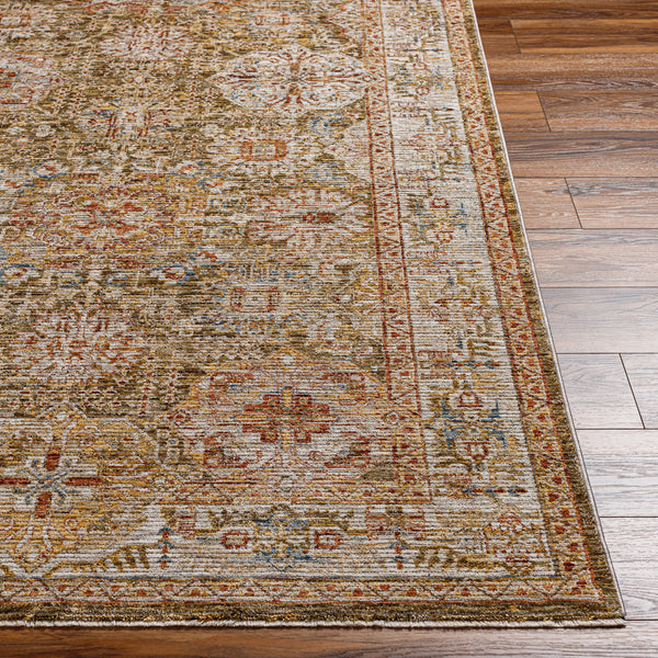Naila IAL-2306 9' x 12'2" Machine Woven Rug IAL2306-9122  Sage, Light Sage, Olive, Mustard, Tan, Rust Surya