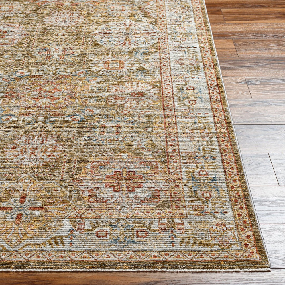 Livabliss Naila Traditional Fringe Area Rug Polyester Machine Woven for Living Room Bedroom Sage, Light Sag 5' x 7'5" IAL2306-575