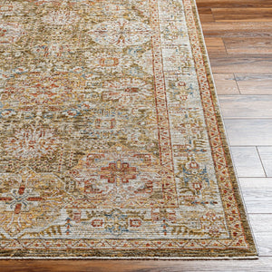 Livabliss Naila Traditional Fringe Area Rug Polyester Machine Woven for Living Room Bedroom Sage, Light Sag 6'7" x 6'7" IAL2306-67RD