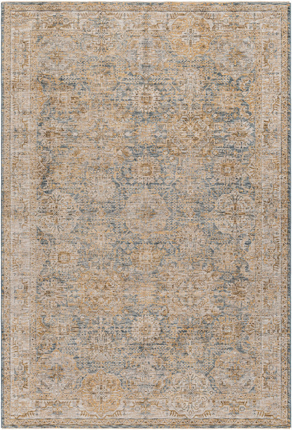 Naila IAL-2307 6'7" x 9'6" Machine Woven Rug IAL2307-6796  Sage, Light Sage, Tan, Dark Blue, Mustard, Olive Surya