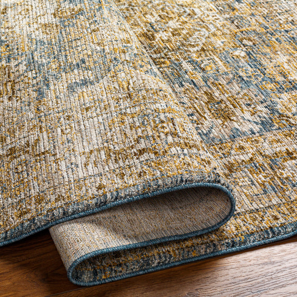 Naila IAL-2307 9' x 12'2" Machine Woven Rug IAL2307-9122  Sage, Light Sage, Tan, Dark Blue, Mustard, Olive Surya