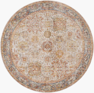 Livabliss Naila Traditional Fringe Area Rug Turkey Woven Polyester Medium Pile Living Room Light Sage, Sag 6'7" x 6'7" IAL2308-67RD