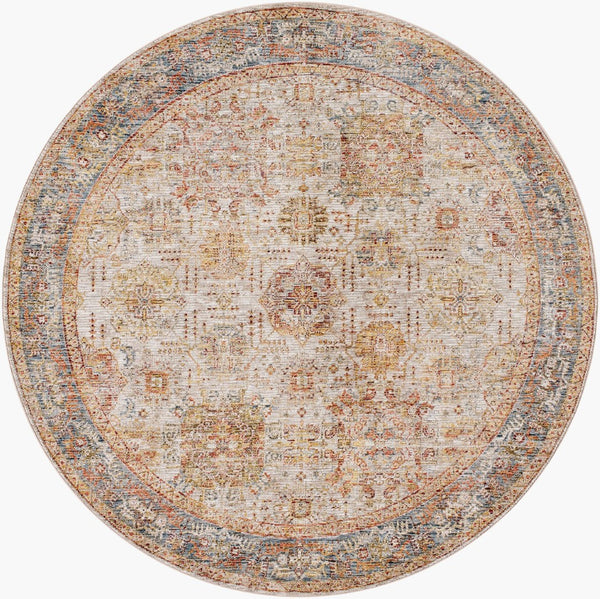 Livabliss Naila Traditional Fringe Area Rug Turkey Woven Polyester Medium Pile Living Room Light Sage, Sag 6'7" x 6'7" IAL2308-67RD