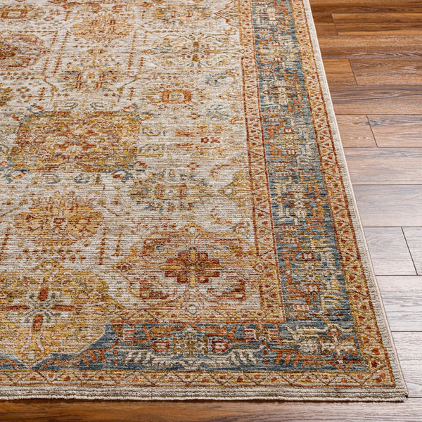 Livabliss Naila Traditional Fringe Area Rug Turkey Woven Polyester Medium Pile Living Room Light Sage, Sag 6'7" x 6'7" IAL2308-67RD