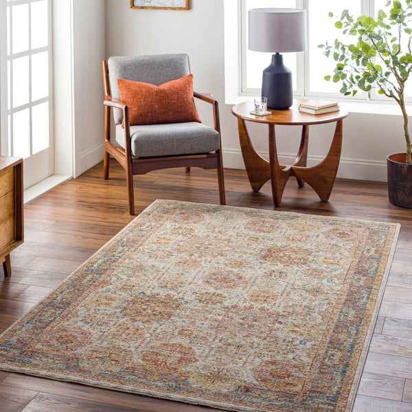 Livabliss Naila Traditional Fringe Area Rug Turkey Woven Polyester Medium Pile Living Room Light Sage, Sag 6'7" x 6'7" IAL2308-67RD