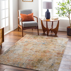 Livabliss Naila Fringe Border Polyester Area Rug Turkish Woven Medium Pile Living Room Accent Tan, Sage 2'7" x 3'11" IAL2309-274